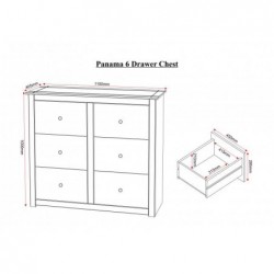 Panama 6 Drawer Chest Chest of Drawers