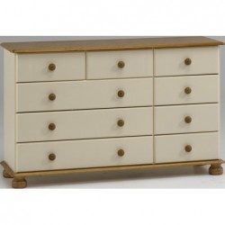 RICHMOND CREAM AND PINE 2 plus 3 plus 4 DRAWER CHEST OF DRAWERS