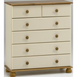 RICHMOND CREAM AND PINE 2 plus 4 CHEST OF DRAWERS
