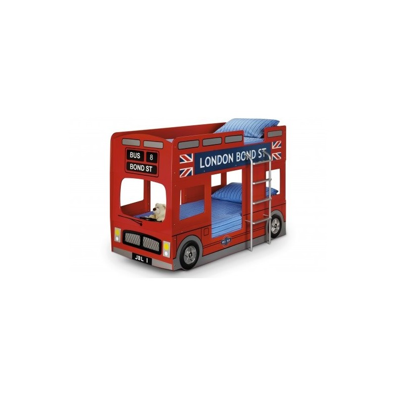 London Bus Bunk Bed - Red Lacquered Finish 90cm