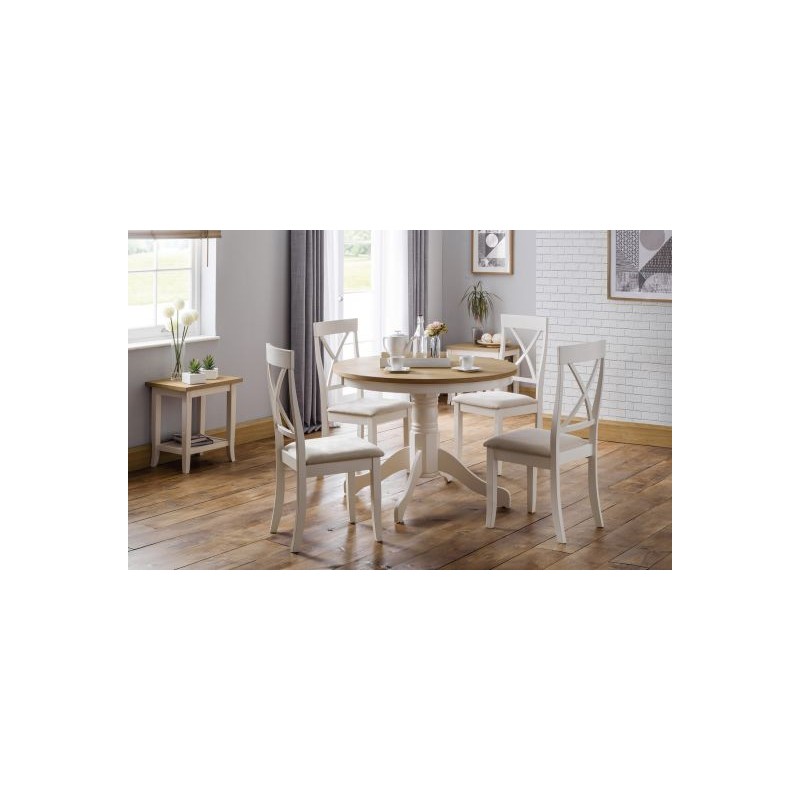 Davenport Round Pedestal Table Set, Davenport Round Dining Table With 4 Chairs