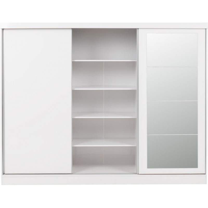 white gloss wardrobe with sliding doors