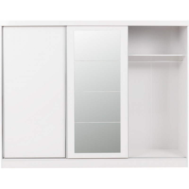 white gloss wardrobe with sliding doors