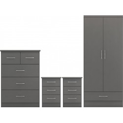 Nevada grey 5 drawer deals compact wardrobe