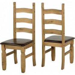 seconique Corona Chair (PAIR) Brown Faux seat