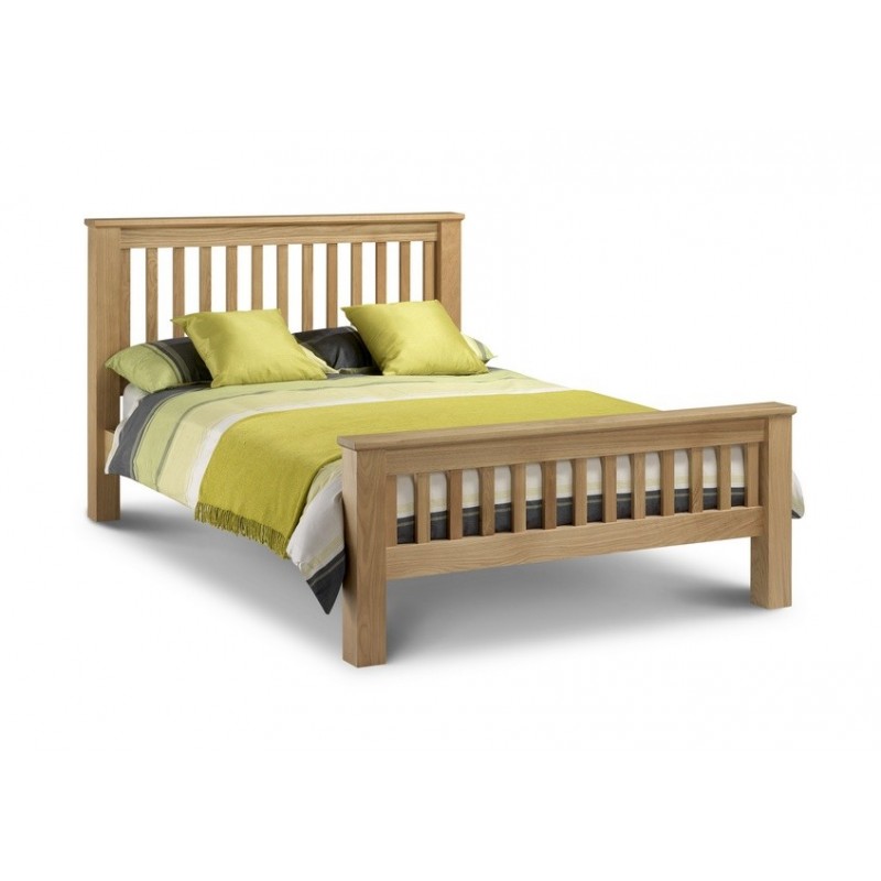 Julian Bowen Amsterdam Oak Bed High Foot End 135cm