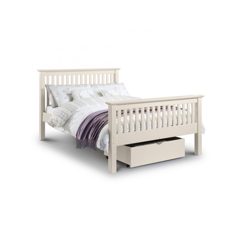 julian bowen Barcelona Bed High Foot End  Stone White Finish 90cm