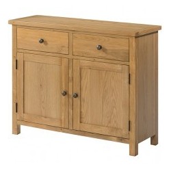 Burford Oak Sideboard With 2 Doors And 2 Drawers