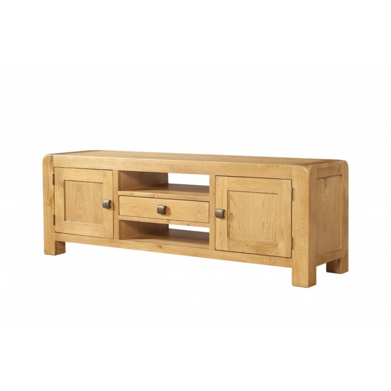 Devonshire Pine and Oak Ready assembled Avon Oak WIDE TV UNIT DAV016