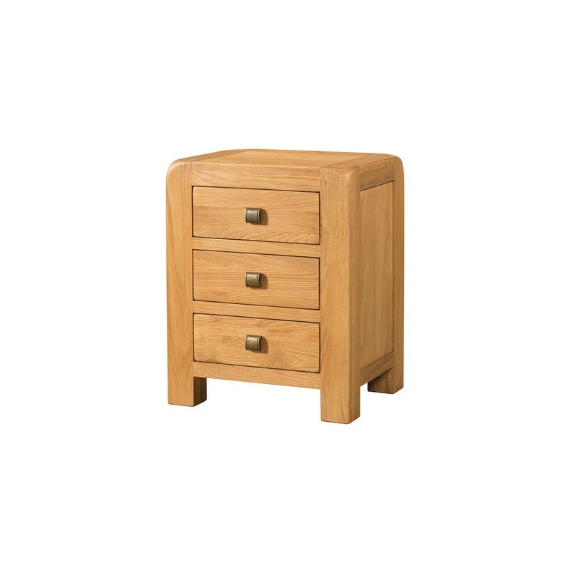 AVON OAK 3 DRAWER BEDSIDE DAV028