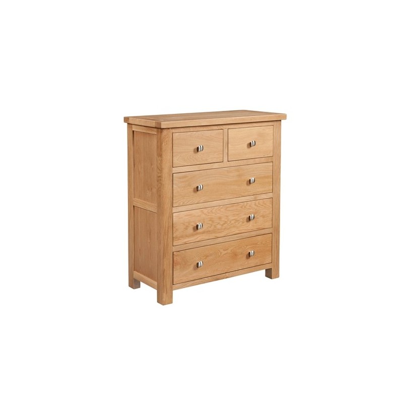 Devonshire Pine and Oak Ready assembled Dorset Oak  2 plus 3 CHEST OF DRAWERS  DOR004