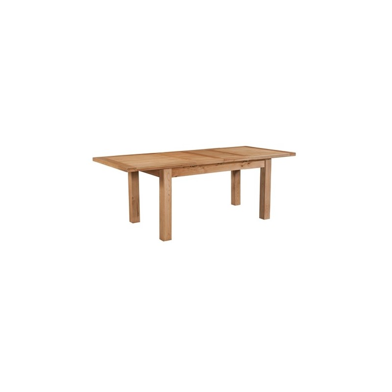 Devonshire Pine and Oak Ready assembled Dorset Oak DINING TABLE WITH 2 EXTENSIONS 132-198 X 90 DOR094